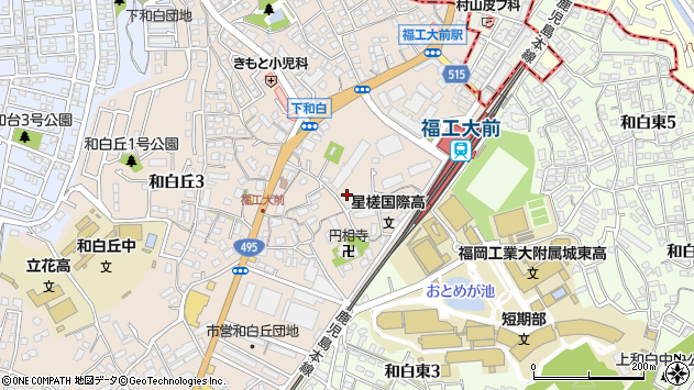 〒811-0213 福岡県福岡市東区和白丘の地図