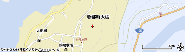 高知県香美市物部町大栃1627周辺の地図
