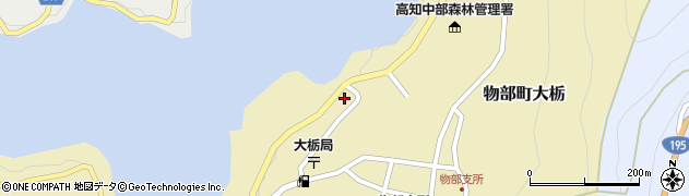 高知県香美市物部町大栃1503周辺の地図