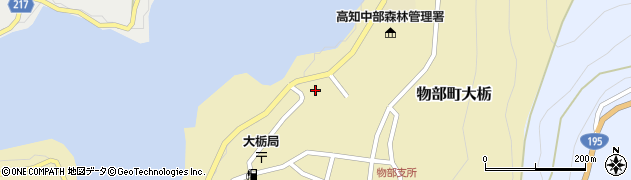 高知県香美市物部町大栃1546周辺の地図