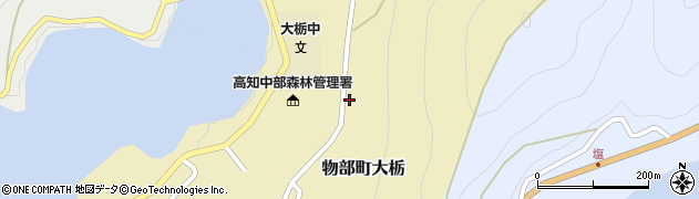 高知県香美市物部町大栃1751周辺の地図