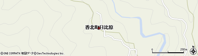 高知県香美市香北町日比原周辺の地図
