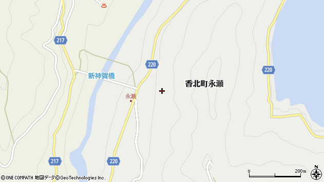 〒781-4201 高知県香美市香北町永瀬の地図