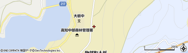 高知県香美市物部町大栃1743周辺の地図