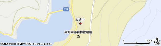 高知県香美市物部町大栃1945周辺の地図