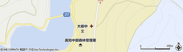 高知県香美市物部町大栃1952周辺の地図