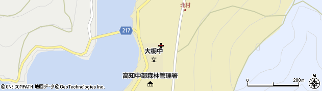 高知県香美市物部町大栃1957周辺の地図