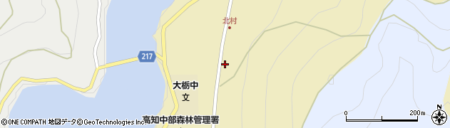 高知県香美市物部町大栃2054周辺の地図