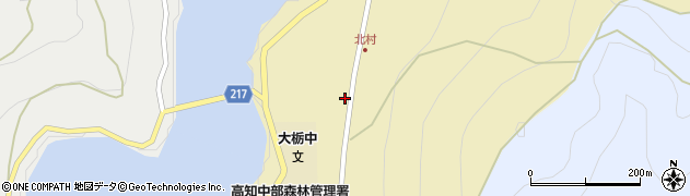 高知県香美市物部町大栃2053周辺の地図