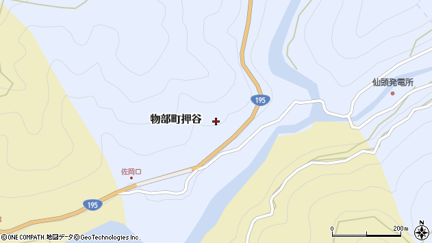 〒781-4403 高知県香美市物部町押谷の地図