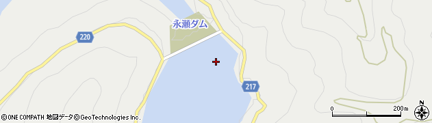 永瀬ダム周辺の地図