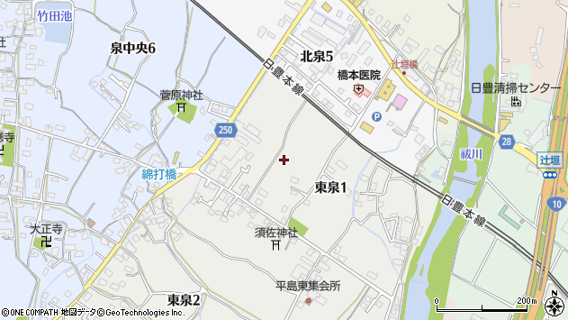 〒824-0035 福岡県行橋市東泉の地図