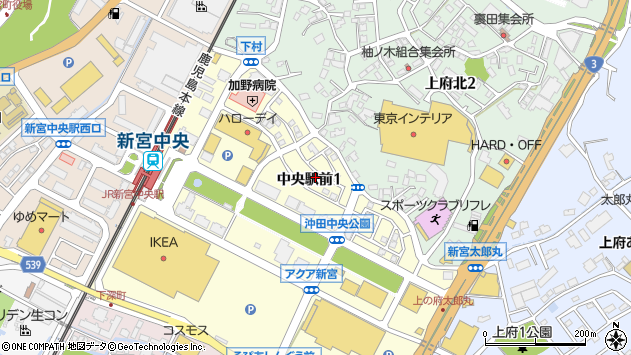 〒811-0120 福岡県糟屋郡新宮町中央駅前の地図