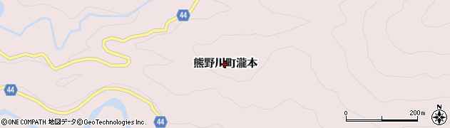 和歌山県新宮市熊野川町瀧本周辺の地図
