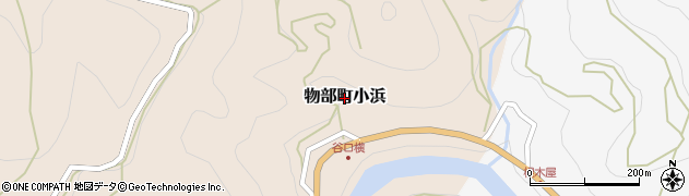 高知県香美市物部町小浜周辺の地図