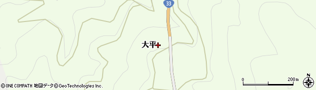 愛媛県砥部町（伊予郡）大平周辺の地図