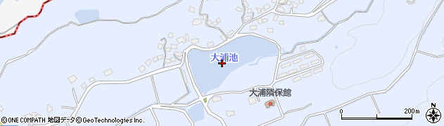 大浦池周辺の地図