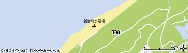 新宮海水浴場周辺の地図