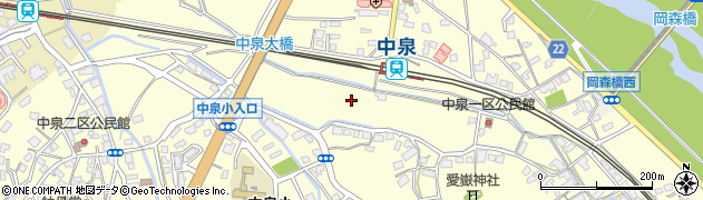 福岡県直方市中泉周辺の地図
