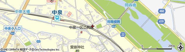福岡県直方市中泉2周辺の地図