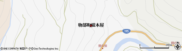 高知県香美市物部町根木屋周辺の地図