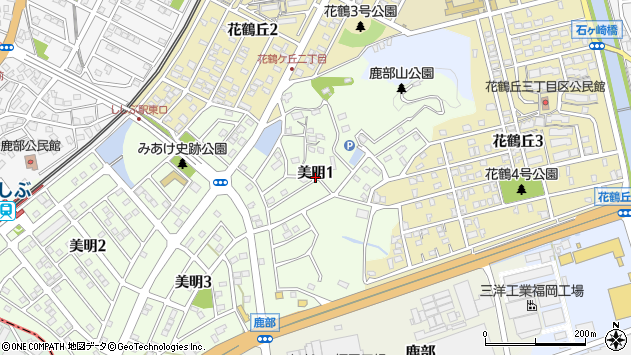 〒811-3107 福岡県古賀市美明の地図