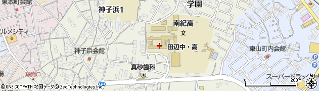 田辺高等学校　事務室周辺の地図