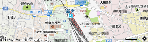 新宮駅周辺の地図