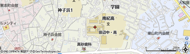 和歌山県立田辺高等学校周辺の地図