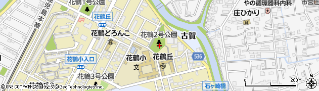 花鶴2号街区公園周辺の地図