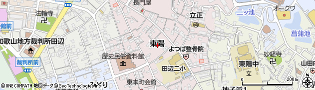 和歌山県田辺市東陽周辺の地図