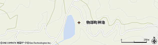 高知県香美市物部町神池周辺の地図