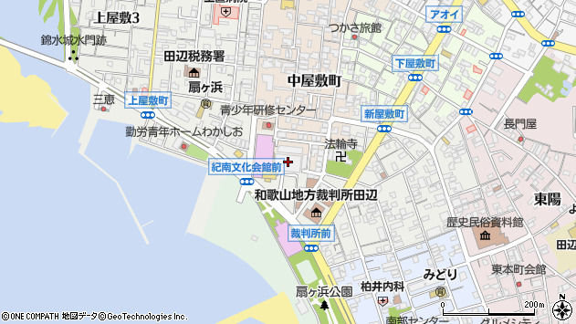 〒646-0000 和歌山県田辺市（以下に掲載がない場合）の地図