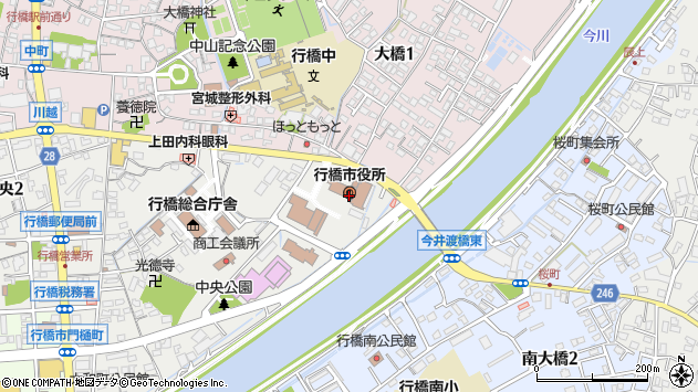 〒824-0000 福岡県行橋市（以下に掲載がない場合）の地図