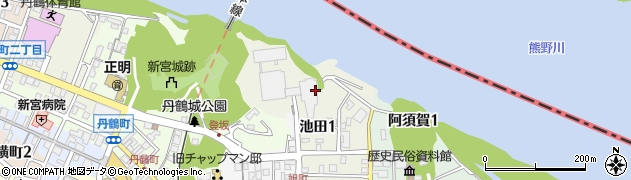 和歌山県新宮市池田周辺の地図