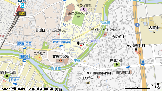 〒811-3103 福岡県古賀市中央の地図