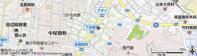 和歌山県田辺市下屋敷町89周辺の地図