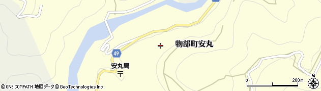 高知県香美市物部町安丸周辺の地図