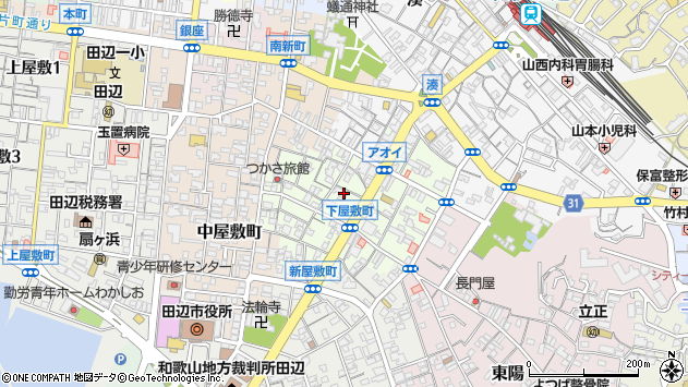 〒646-0032 和歌山県田辺市下屋敷町の地図