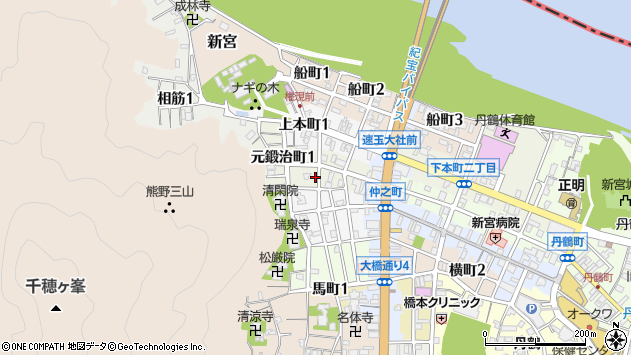 〒647-0005 和歌山県新宮市元鍛治町の地図