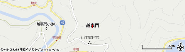 高知県いの町（吾川郡）越裏門周辺の地図
