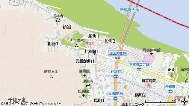 〒647-0003 和歌山県新宮市上本町の地図