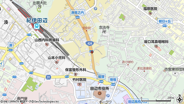 〒646-0026 和歌山県田辺市宝来町の地図