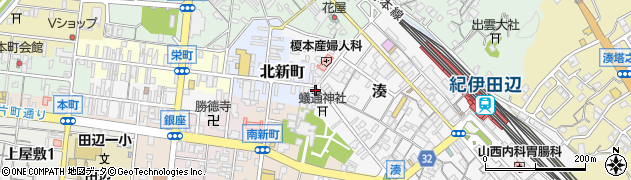 和歌山県田辺市北新町22周辺の地図