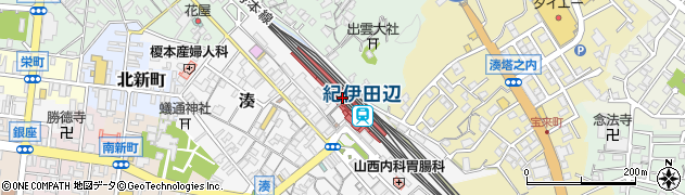 紀伊田辺駅周辺の地図