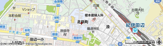 和歌山県田辺市北新町33周辺の地図