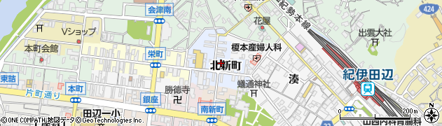 和歌山県田辺市北新町周辺の地図