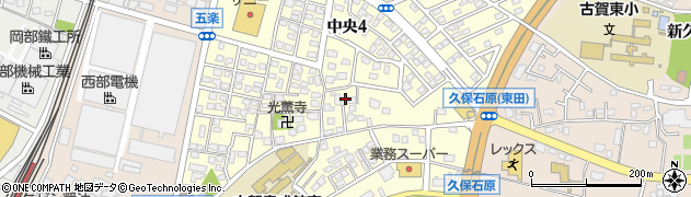 福岡県古賀市中央周辺の地図