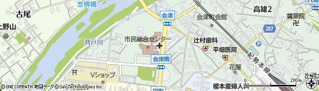 和歌山県田辺市高雄1丁目周辺の地図
