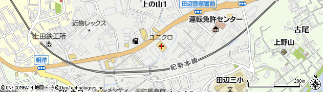 ユニクロ田辺店周辺の地図